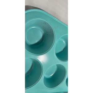 Non-Toxic cupcake Nonstick Oven Safe with Heat-Resistant Silicone Handles teal